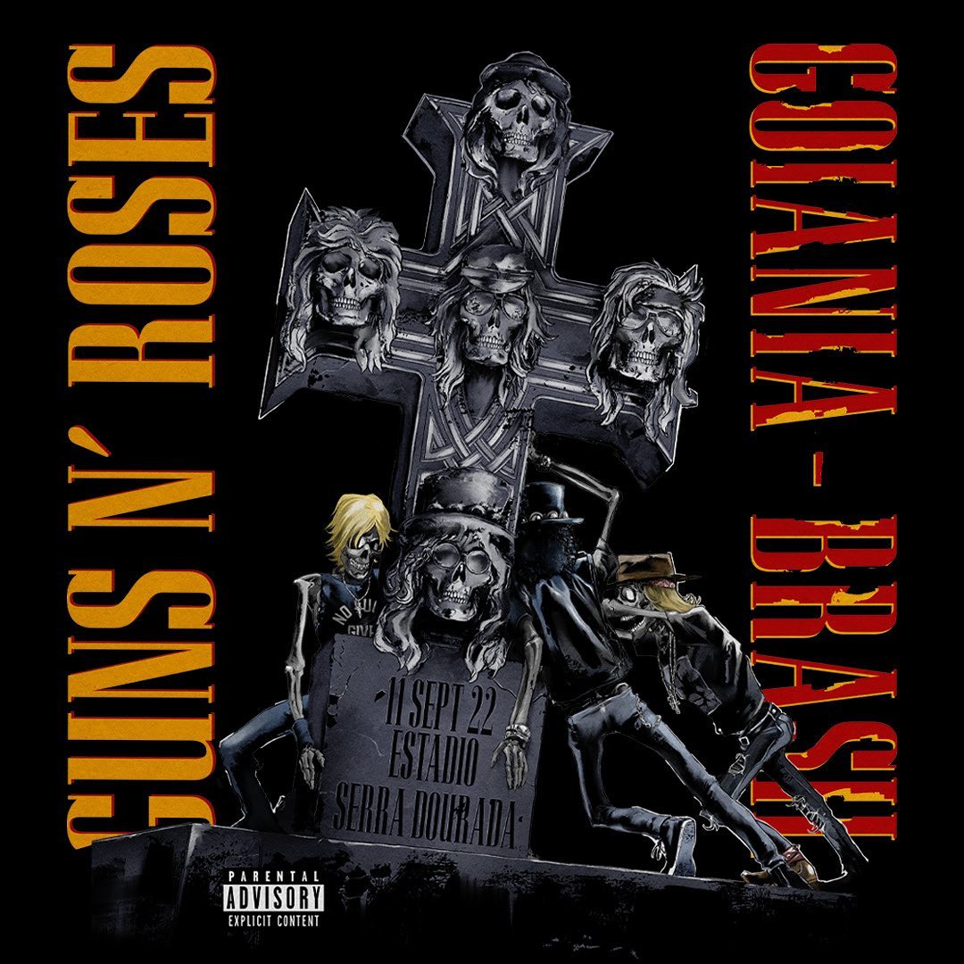 Imagem promocional de show do Guns N Roses em Goiânia. Foto: Guns n' Roses (Instagram)