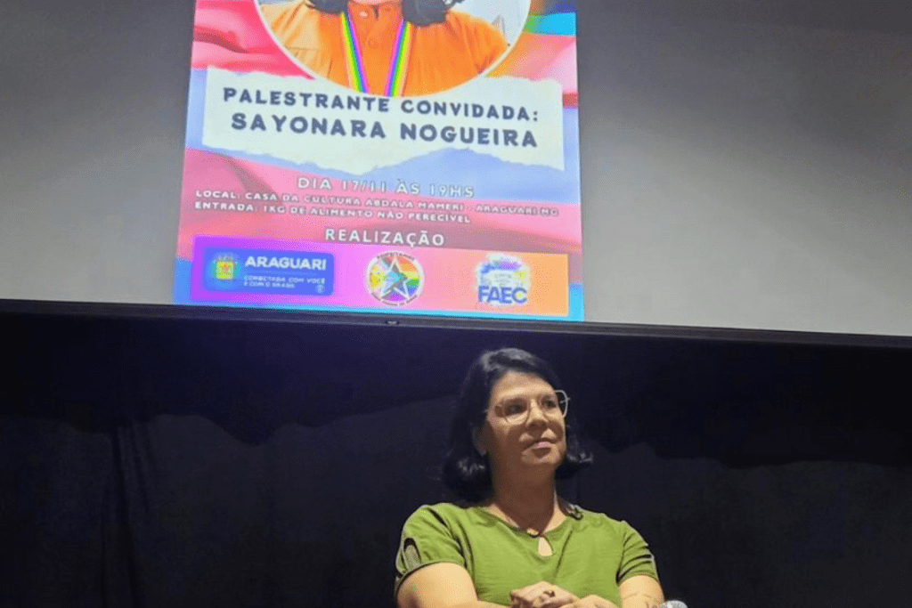 sayonara nogueira em palestra