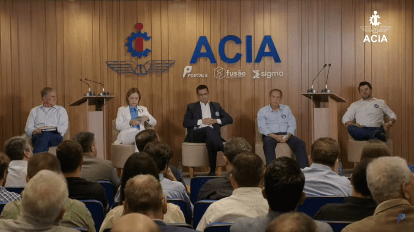 Candidatos a Prefeitura de Anápolis em debate realizado pelo Portal 6 e Acia(Foto: Portal 6/Youtube)