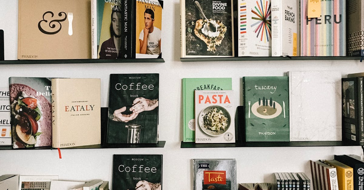 A beautifully curated bookshelf displaying a diverse collection of books in a modern library setting.